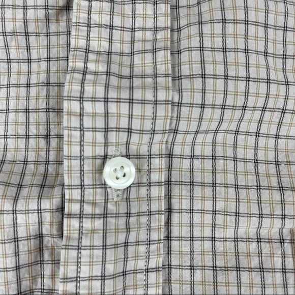 Eddie Bauer Button Up Shirt Mens XL Tall Tan Black Plaid - Picture 4 of 8